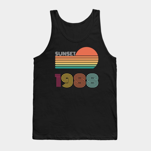 Sunset Retro Vintage 1988 Tank Top by Happysphinx